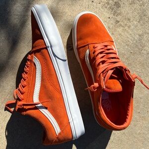 VANS ORANGE SUEDE SKATE SHOES